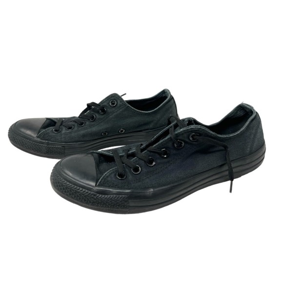 Converse Chuck Taylor shoes Mens 7 Womens 9 low top Monochrome Black sneakers - Picture 4 of 7